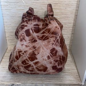 Vintage 'The J. Peterman Company' Custom Bleach Dyed Leather Handbag